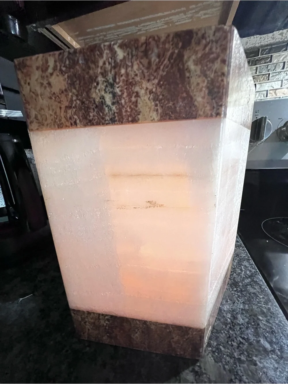 Large Vintage Waterstone White Onyx Candle Holder / Vase Handcrafted in Mexico